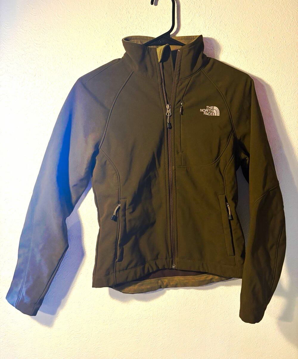 The North Face Apex Bionic Womens Green Softshell Full Zip Jacket Short XS